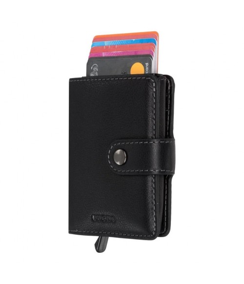 Компактный кожаный черный кошелек Card Case BUONO Компактный кожаный черный кошелек Card Case BUONO