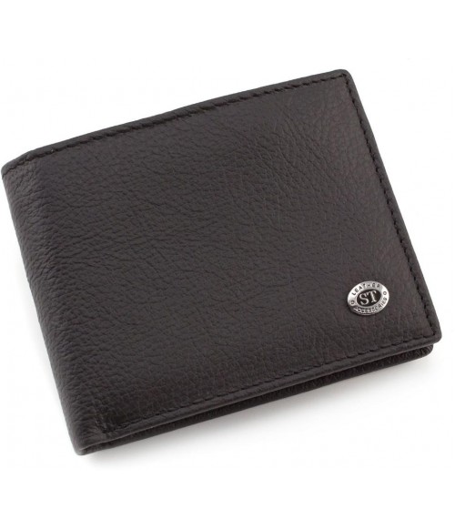 Кошелек кожаный черный мужской ST Leather Accessories с зажимом для денег Кошелек кожаный черный мужской ST Leather Accessories с зажимом для денег