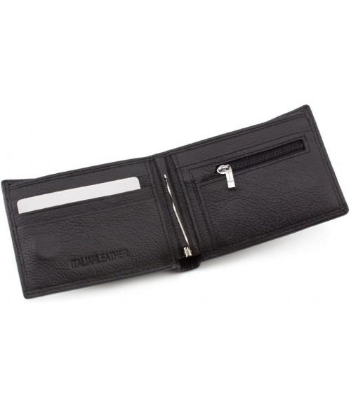 Кошелек кожаный черный мужской ST Leather Accessories с зажимом для денег Кошелек кожаный черный мужской ST Leather Accessories с зажимом для денег