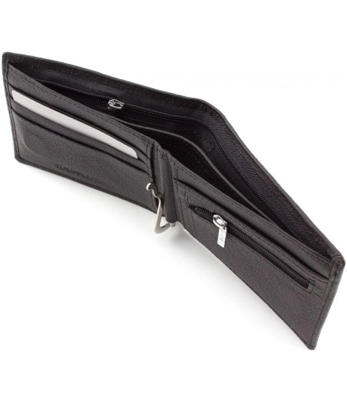 Кошелек кожаный черный мужской ST Leather Accessories с зажимом для денег Кошелек кожаный черный мужской ST Leather Accessories с зажимом для денег