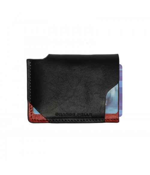 Кожаный мужской кардхолдер CardCase черный / красный Кожаный мужской кардхолдер CardCase черный / красный