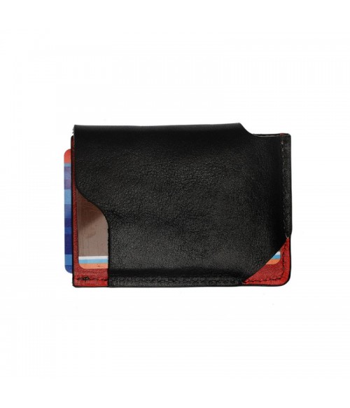 Кожаный мужской кардхолдер CardCase черный / красный Кожаный мужской кардхолдер CardCase черный / красный