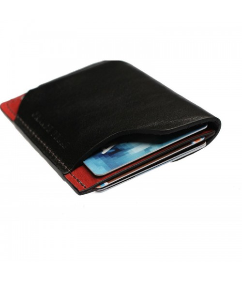 Кожаный мужской кардхолдер CardCase черный / красный Кожаный мужской кардхолдер CardCase черный / красный